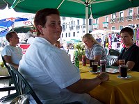 P� restaurant - Kim, Camilla, Lena og Kennie