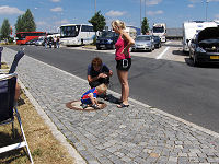 Frokost p� rastepladsen Fr�nkische Schweitz