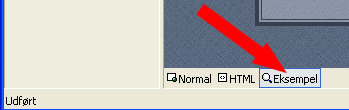 Klik p� fanen Eksempel n�r siden er �ben i Frontpage