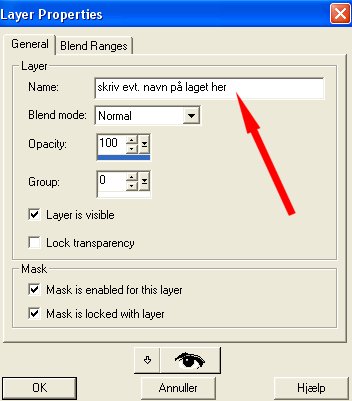 Layer Properties: Skriv evt. navn på laget ud for linjen Name