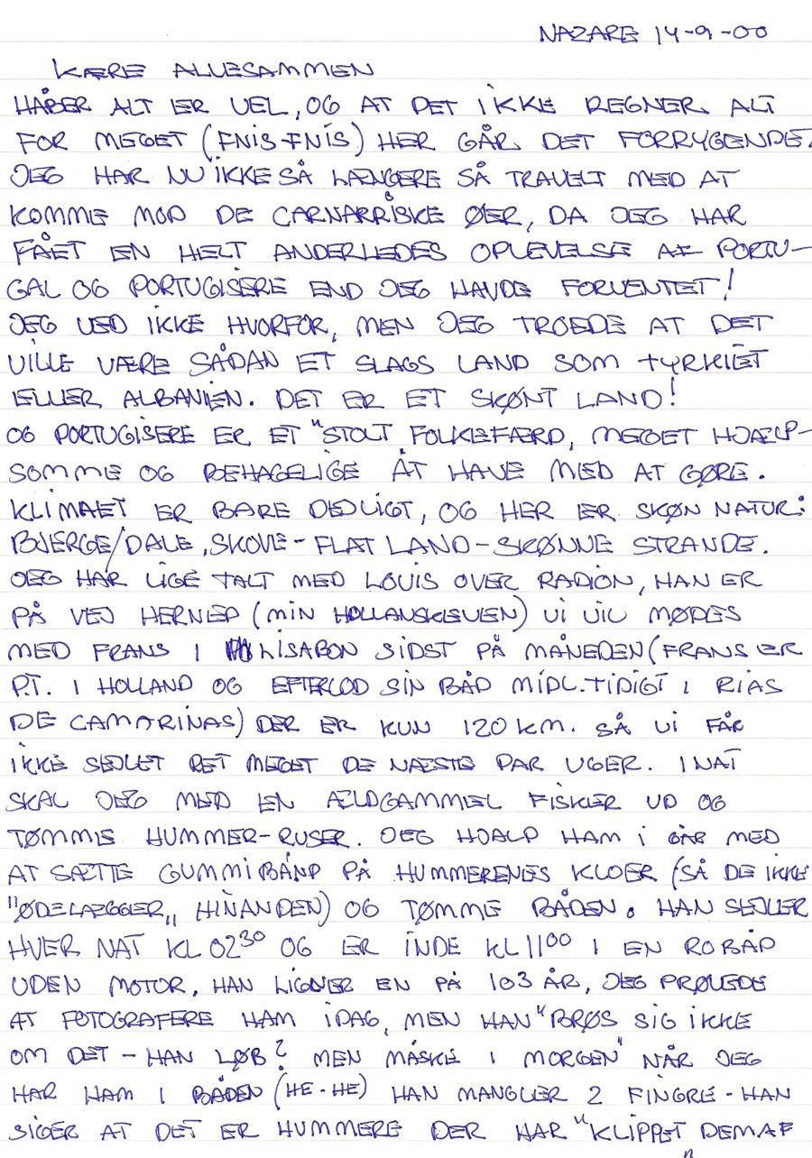 Brev til b�rnene - sendt den 14. september 2000