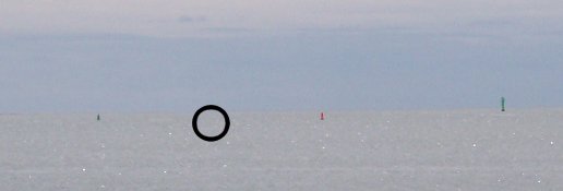 Positionen set fra stranden ud for Karl Andersensvej i S�dding, Esbjerg